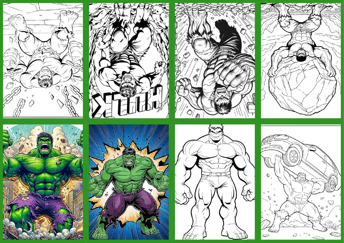 Mini livrinho de colorir do tema Hulk