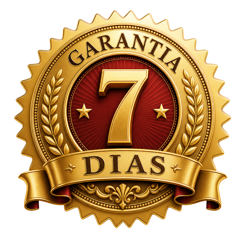 Selo de garantia de 7 dias — satisfação 100%